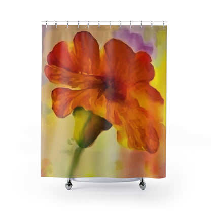 Orange Yellow Purple And Green Large Flower Springtime Shower Curtain