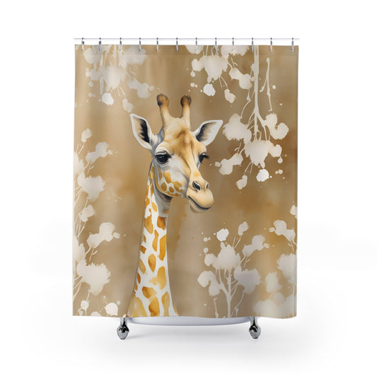 Golden Giraffe Shower Curtain