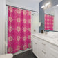 Hot Pink And Cream Medallions Shower Curtain