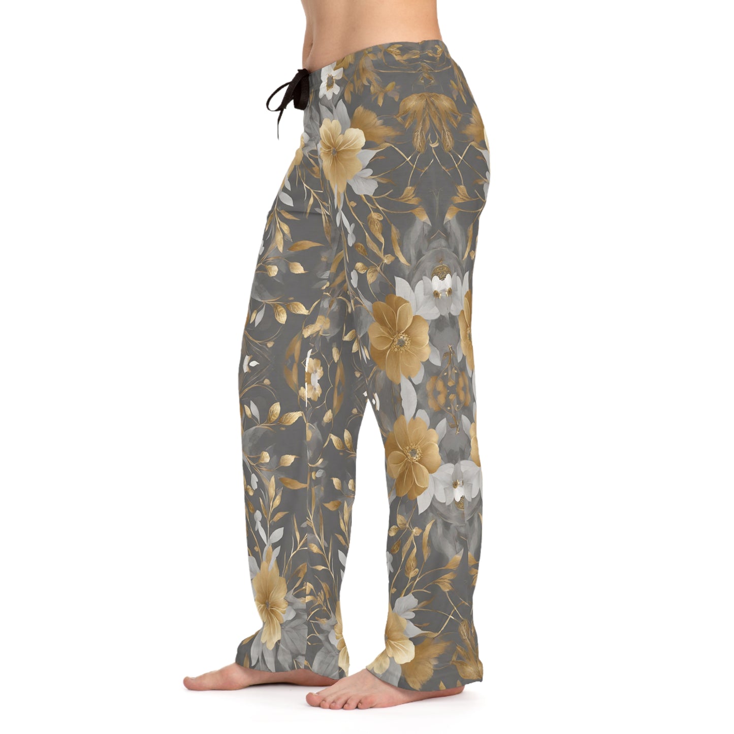 Grey & Gold Floral Pajammy Lounge Pants