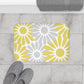 Grey And Yellow Flower Petal Bath Mat