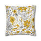 Yellow Grey And White Wildflower Graphic Floral Throw Pillow Cover