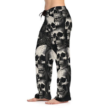 Halloween Vibe Black And White Skull Pajammy Lounge Pants