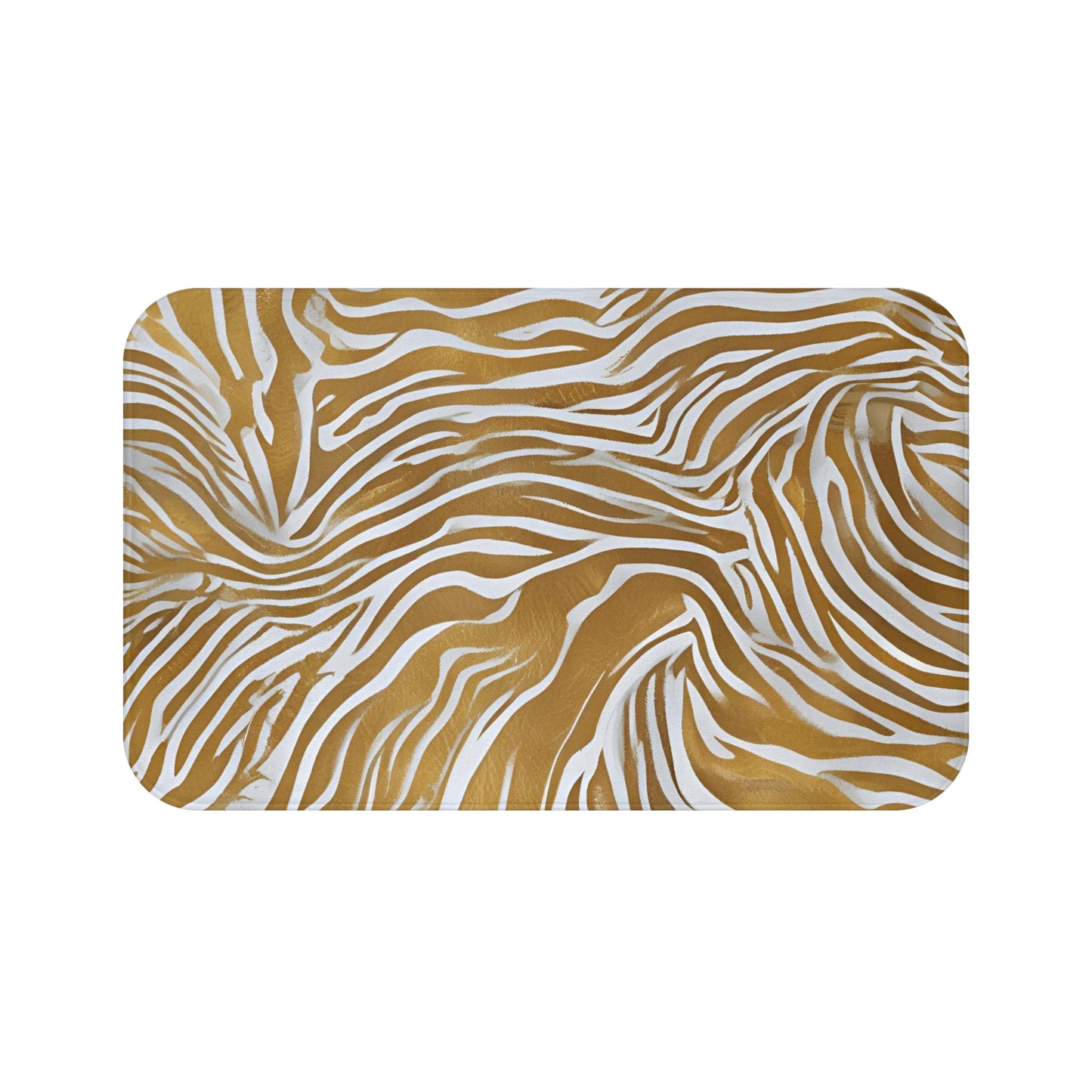 Organic Design Gold And Cream Bath Mat