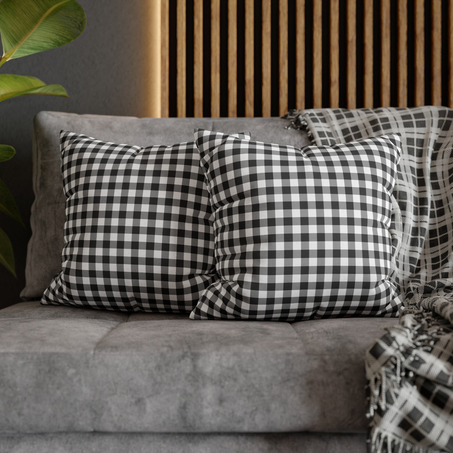 Black And White Check Throw Pillow Cover