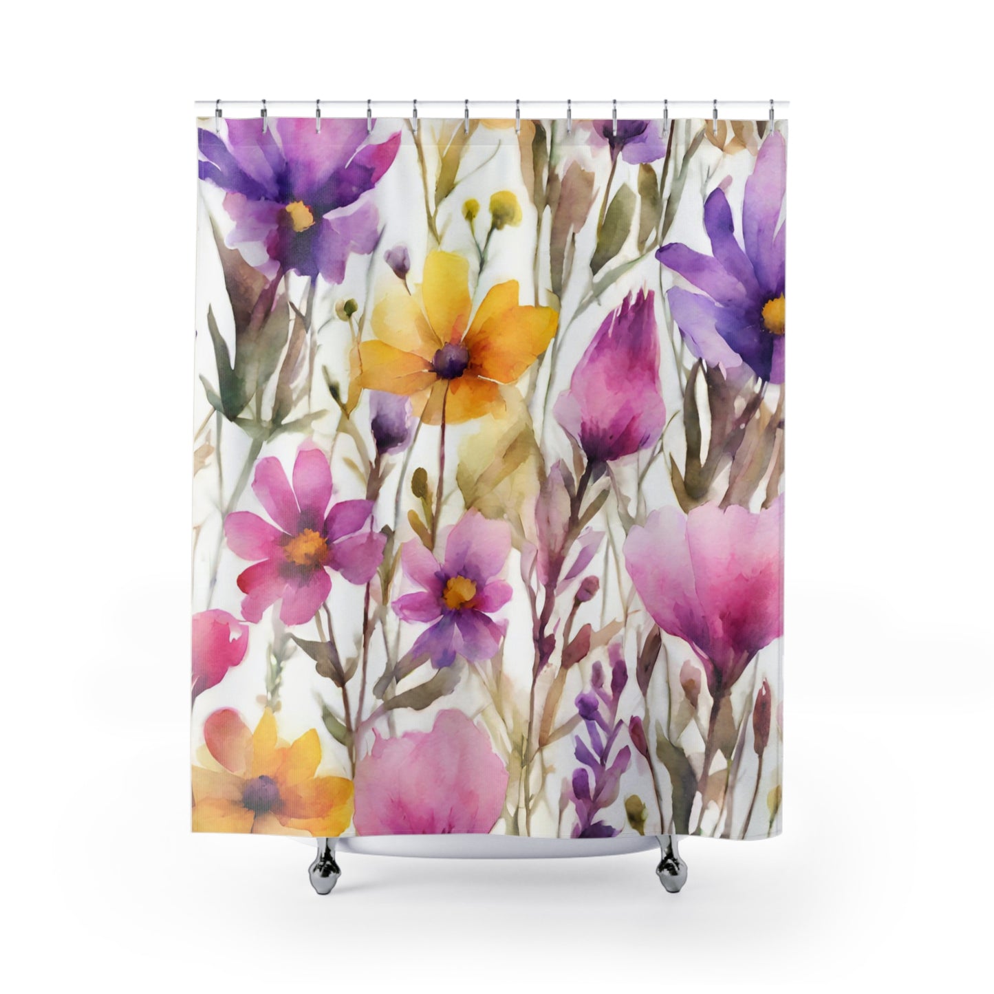 Springtime Wildflower Floral Shower Curtain