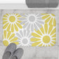 Grey And Yellow Flower Petal Bath Mat