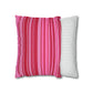 Pink And Red Striped Throw Pillow Cover