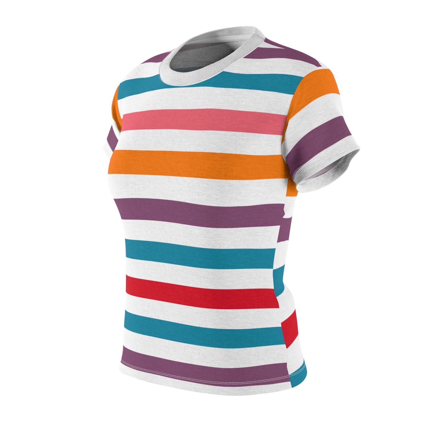 Perfect Tee Colorful Striped Women's Classic Short Sleeve T-Shirt