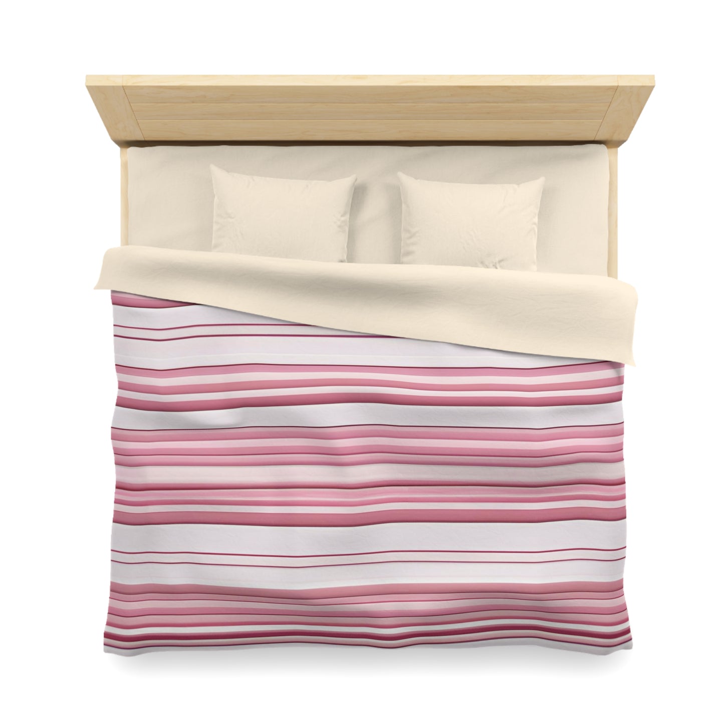 Modern Grey Taupe And Pink Striped Duvet Cover