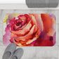 Orange Red Purple And A Hint Of Yellow Watercolor Rose Bath Mat