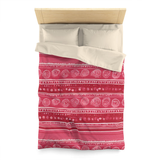 Pink And Red Cotton Candy Stripe Duvet Cover