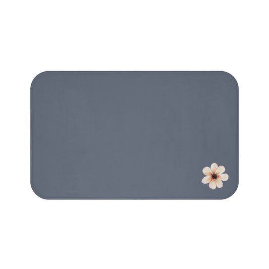 Midnight Blue With Wildflower Bath Mat