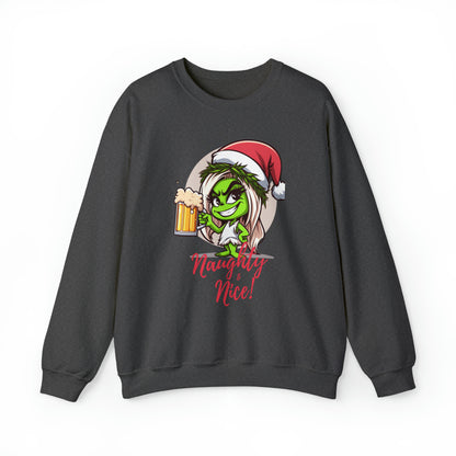 Christmas Vibes, Naughty & Nice! Grinchella, Heavy Blend™ Crewneck Sweatshirt (Available In Other Colors)