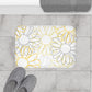 Grey And Yellow Pencil Flower Bath Mat