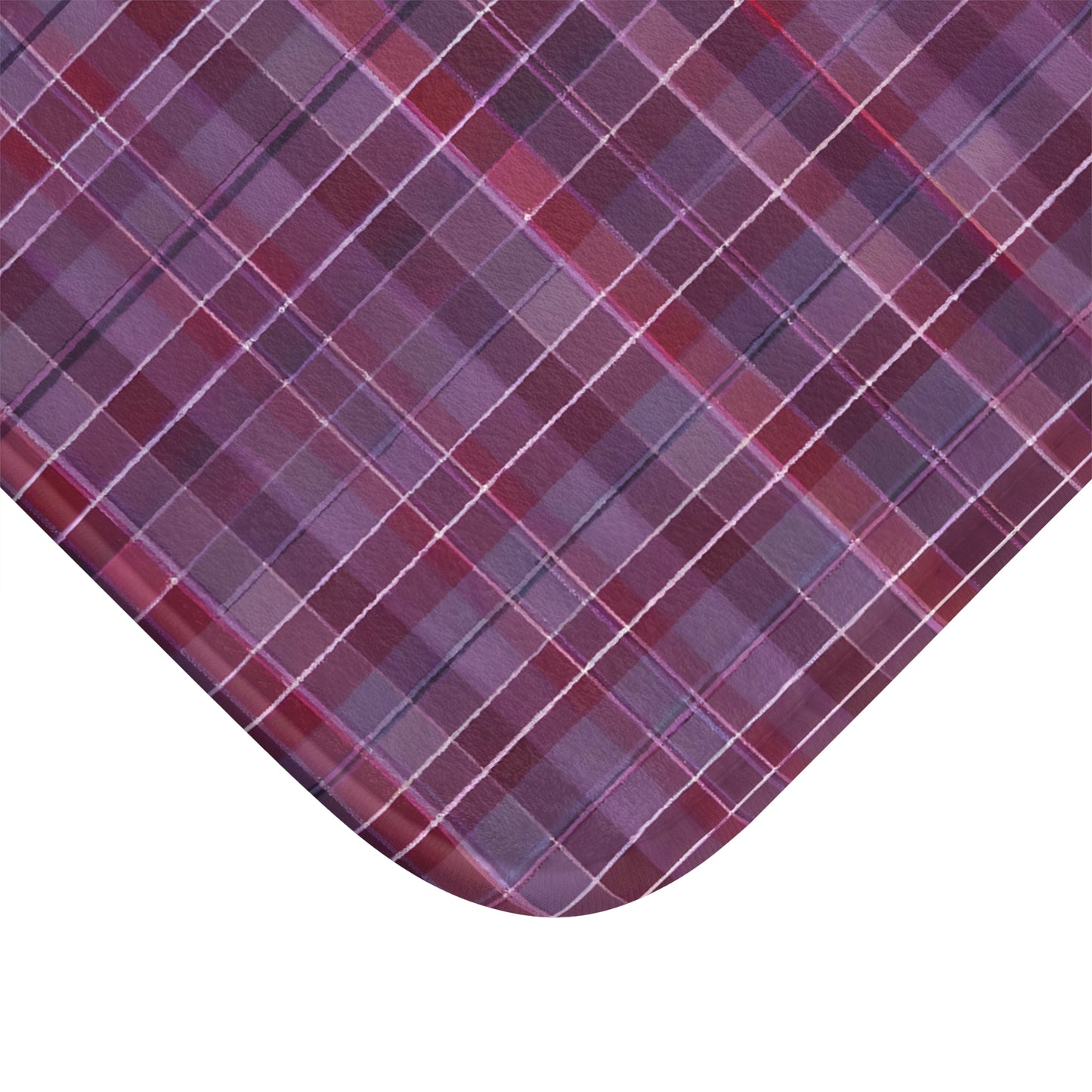 Deep Purple Plaid Bath Mat