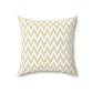 Gold And White Zig-Zag Chevron Decorative Throw Pillow