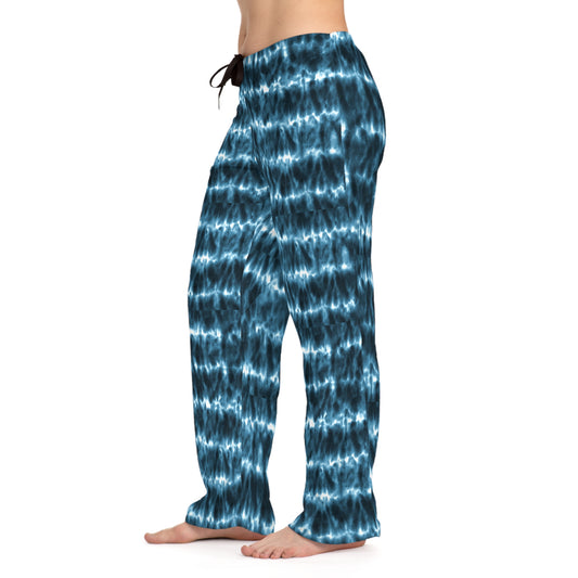 Navy And White Striped Tie-Dye Women's Pajammy Pants