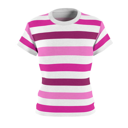 Perfect Tee Pink Striped Women's Classic Short Sleeve T-Shirt