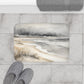 Grey Cream And White Beach Scene Bath Mat