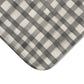 Grey And Cream Loose Checker Plaid Floral Bath Mat