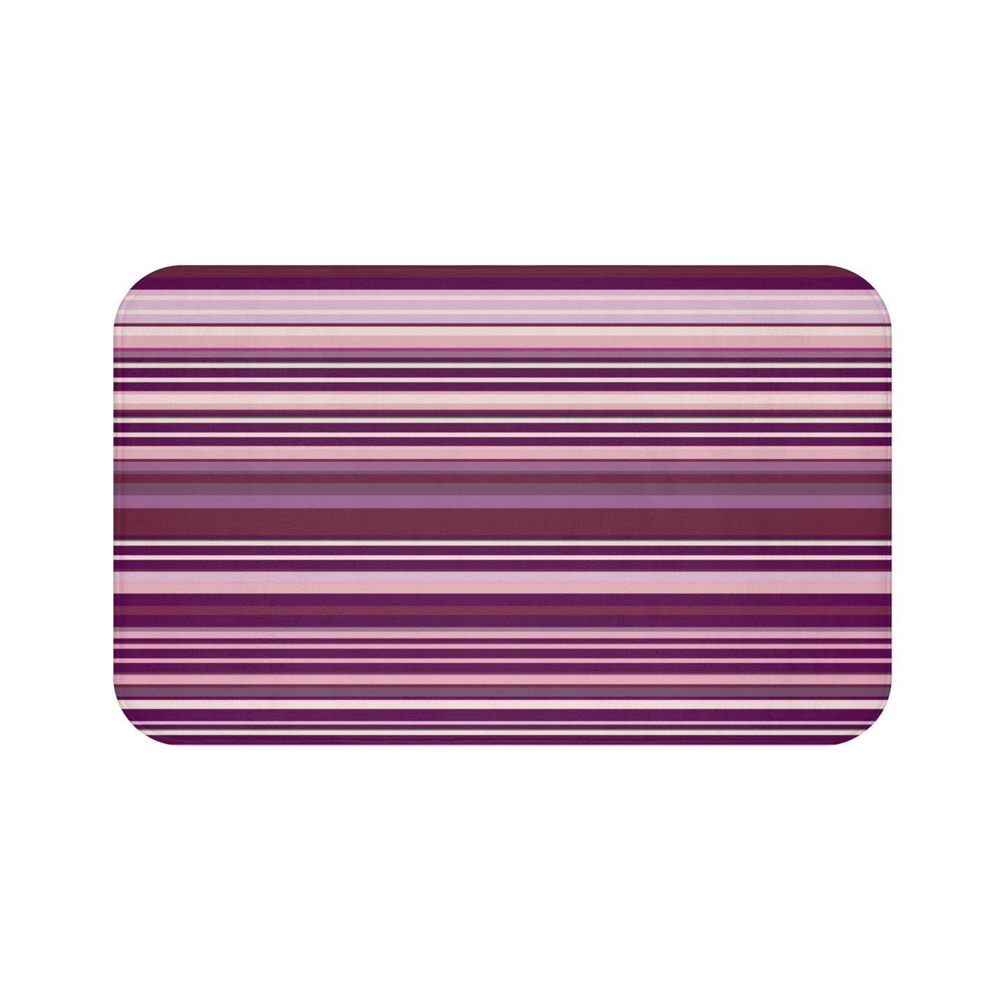 Deep Plum Purple Striped Bath Mat