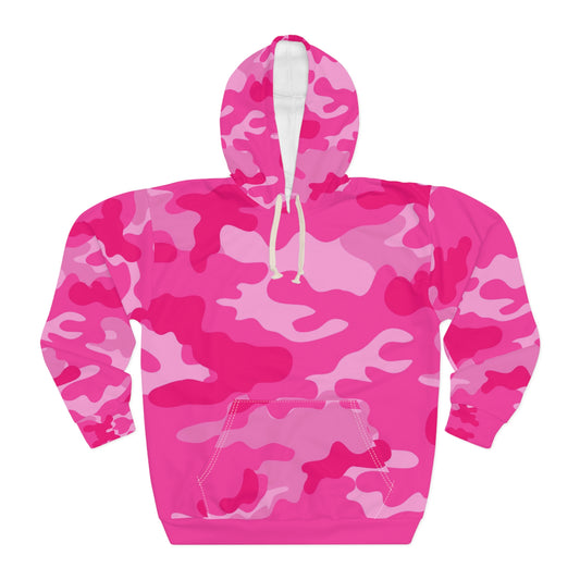 Hot Pink Camo Pullover Hoodie