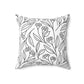 Black And White Modern Floral Throw Pillow