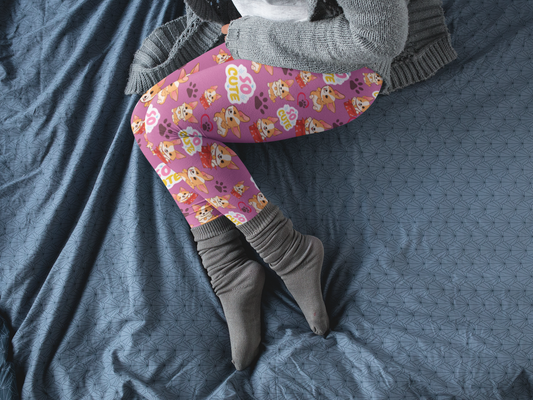 Corgi Lovers Women's Full-Length Leggings In Pink (Available In Other Colors)