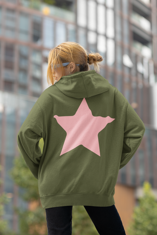 Pink Star, Heavy Blend™ Hooded Sweatshirt (Available In Other Colors)