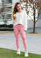 Silky Smooth Pink Flower Petals, Pink Background, Women's Casual Leggings